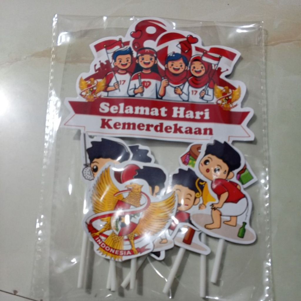 toper kemerdekaan hiasan kue/ tumpeng