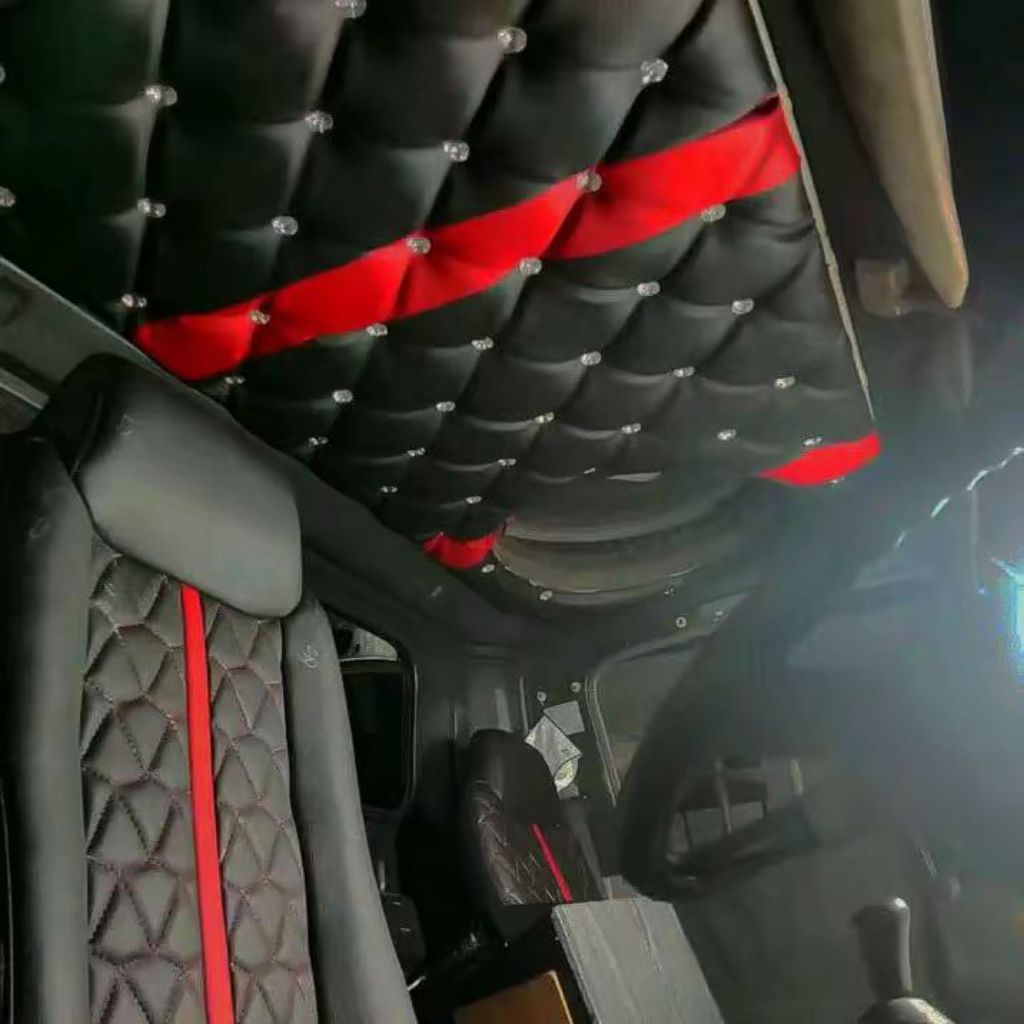 Sarung jok/cover jok + Plafon atap untuk mobil(Isuzu Elf Traga & Isuzu Elf Macan)Model sofa kancing