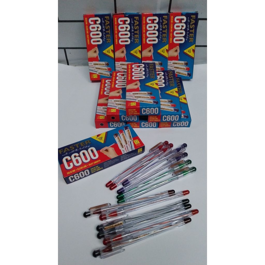 

Pulpen FASTER C600 0,7mm Hitam 1 oack isi 12pcs