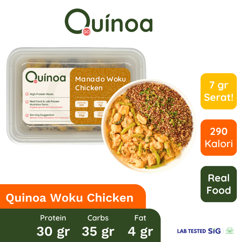 

Quinoa Go High Protein Low Calorie Diet Quinoa with Manado Woku Chicken