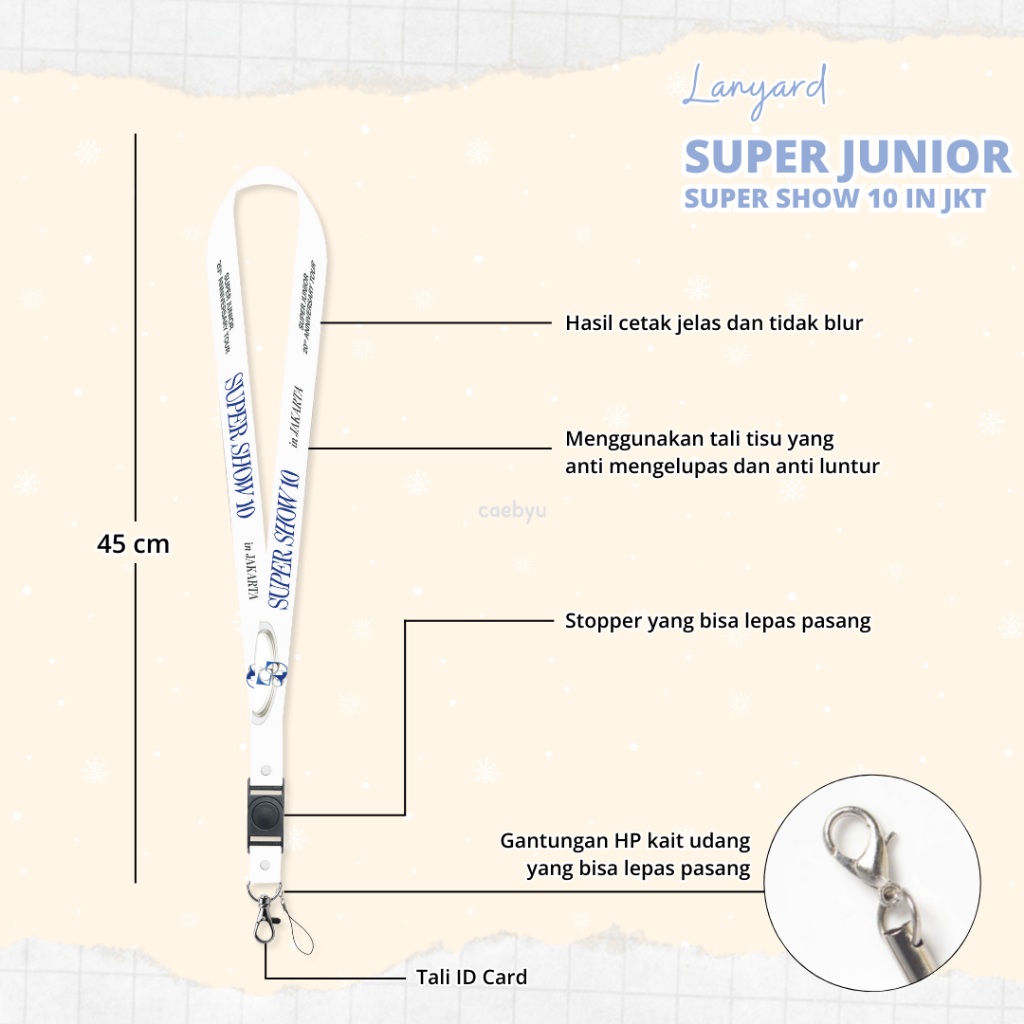 

READY STOCK Lanyard SUPER JUNIOR SUPER SHOW 10 in Jakarta Kpop Konser suju sj ss10 super show10 JKT Indonesia INA K-Pop Tali Gantungan HP PC ID Card Cahol Card Holder