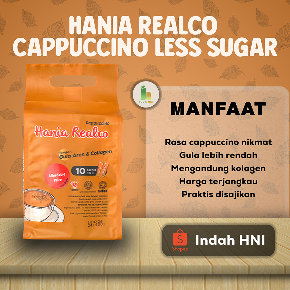 

Hania Realco Cappuccino Less Sugar HNI HPAI – Kopi Nikmat Rendah Gula