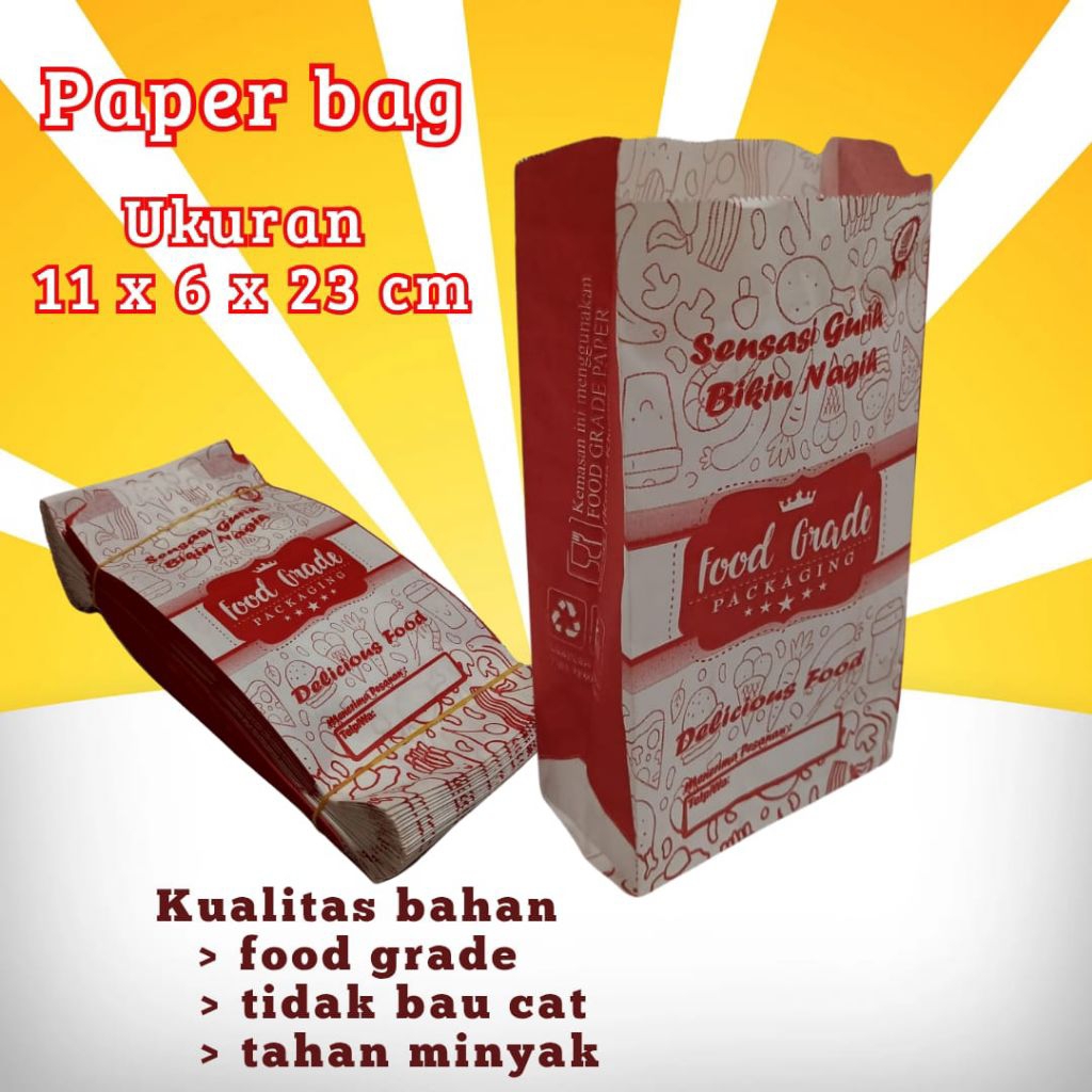 

Paper bag kantong fried chicken gorengan isi 50 pcs