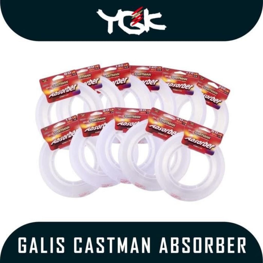 Senar Leader YGK Galis Castman Absorber 50M | Leader lentur | Rangkaian pancing | Leader pancing