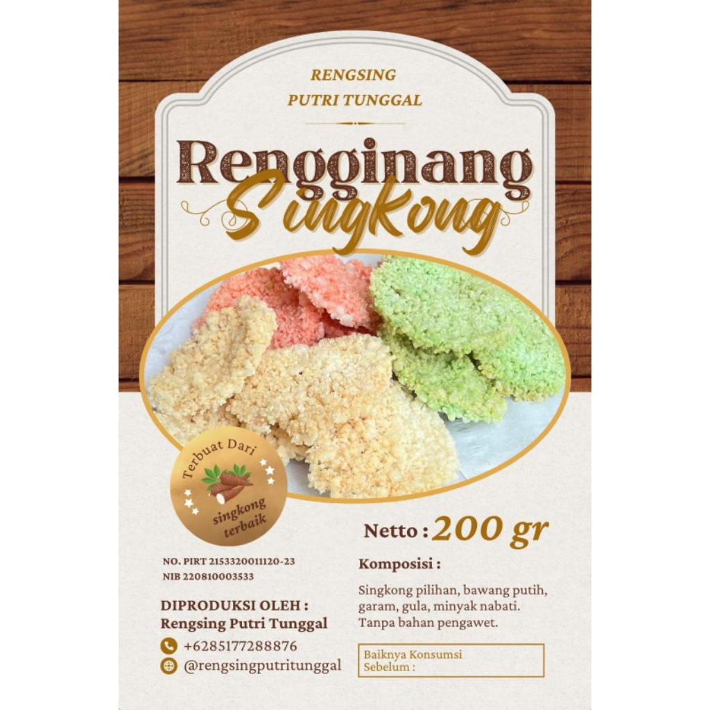 

RENGGINANG SINGKONG GURIH RENYAH - CEMILAN TRADISIONAL NIKMAT SETIAP SAAT