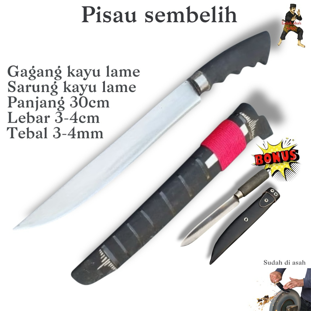 pisau sembelih ayam kambing sapi super tajam free pisau