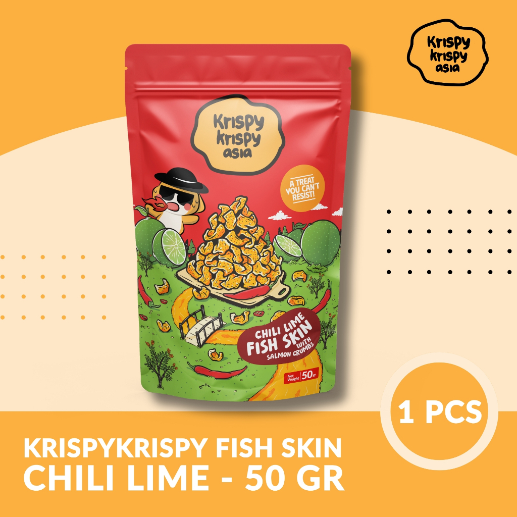 

Kerupuk Kulit Ikan Chili Lime Fish Skin Krispy Krispy Asia - Premium HALAL