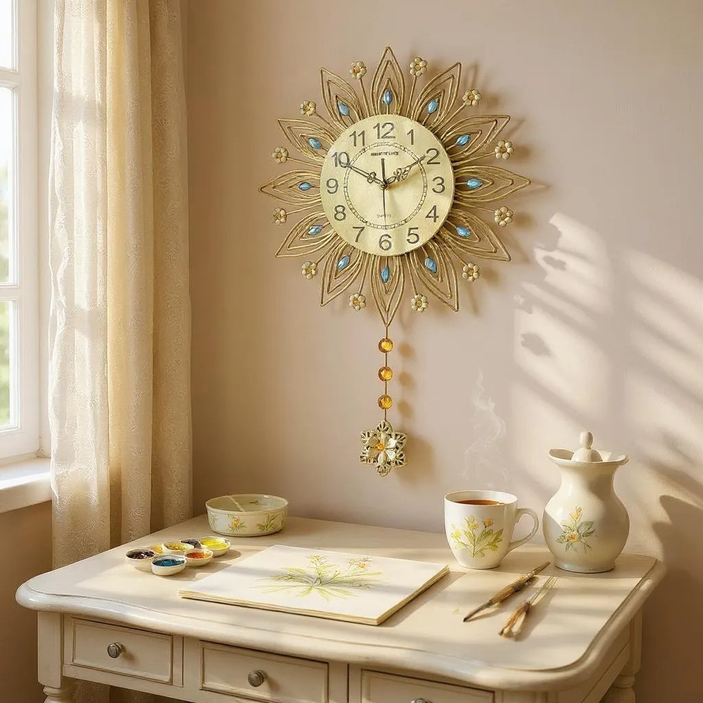 TERLARIS Jam Dinding Jumbo Luxury Diamond Mewah Elegan Quartz Clock  Jam Dinding Besar 44cm -  60cm