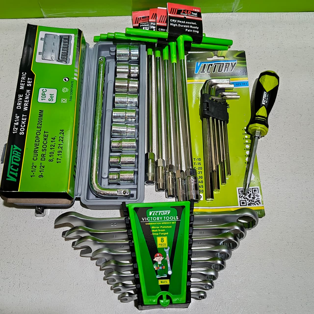Promo Paket Lengkap / Alat Kunci Motor / Alat Bengkel / Kunci Pas / Sok Shock / Tools Set VICTORY