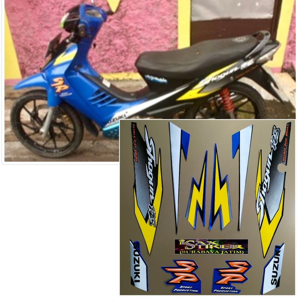 Striping Original Suzuki Shogun SP 125 Biru tahun 2005 2006