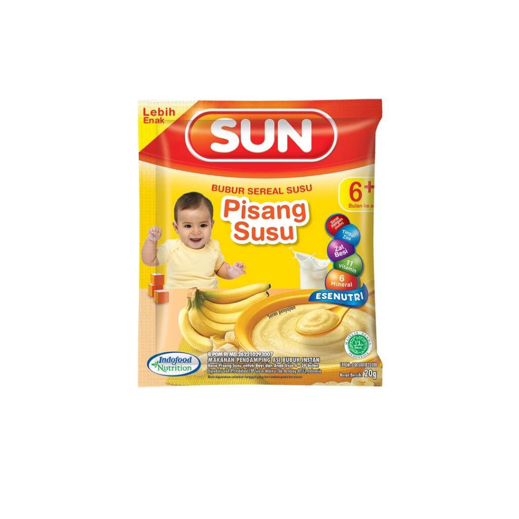 SUN Bubur Bayi 6+ Pisang Susu 1 Renteng (10 x 20Gr)