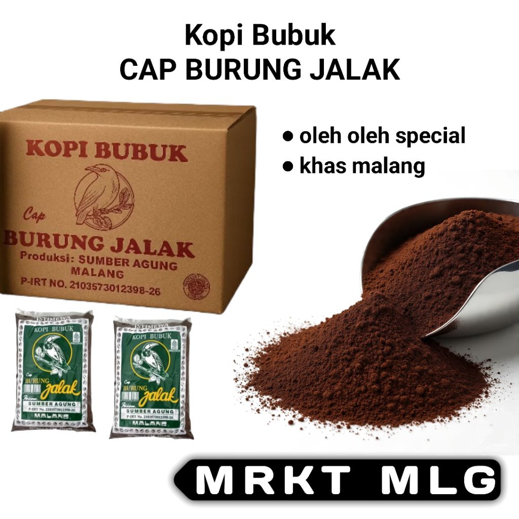 

mrkt mlg - grosir 1 karton kopi jalak hijau / kopi bubuk / oleh oleh khas malang