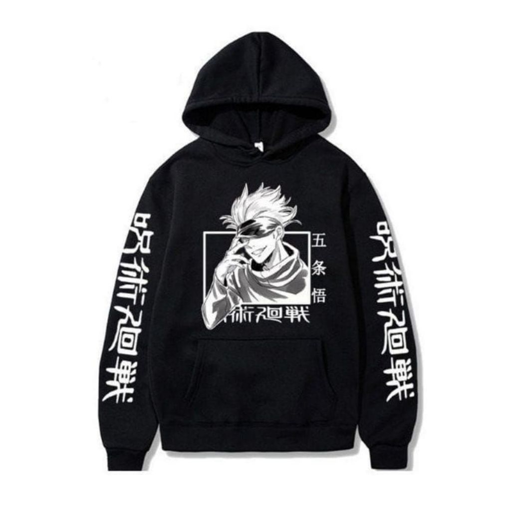 Sweater Hoodie Anak Anime Laki Laki Perempuan Umur 3-12 Tahun Motif Jujutsu Kaisen Satoro Gojo