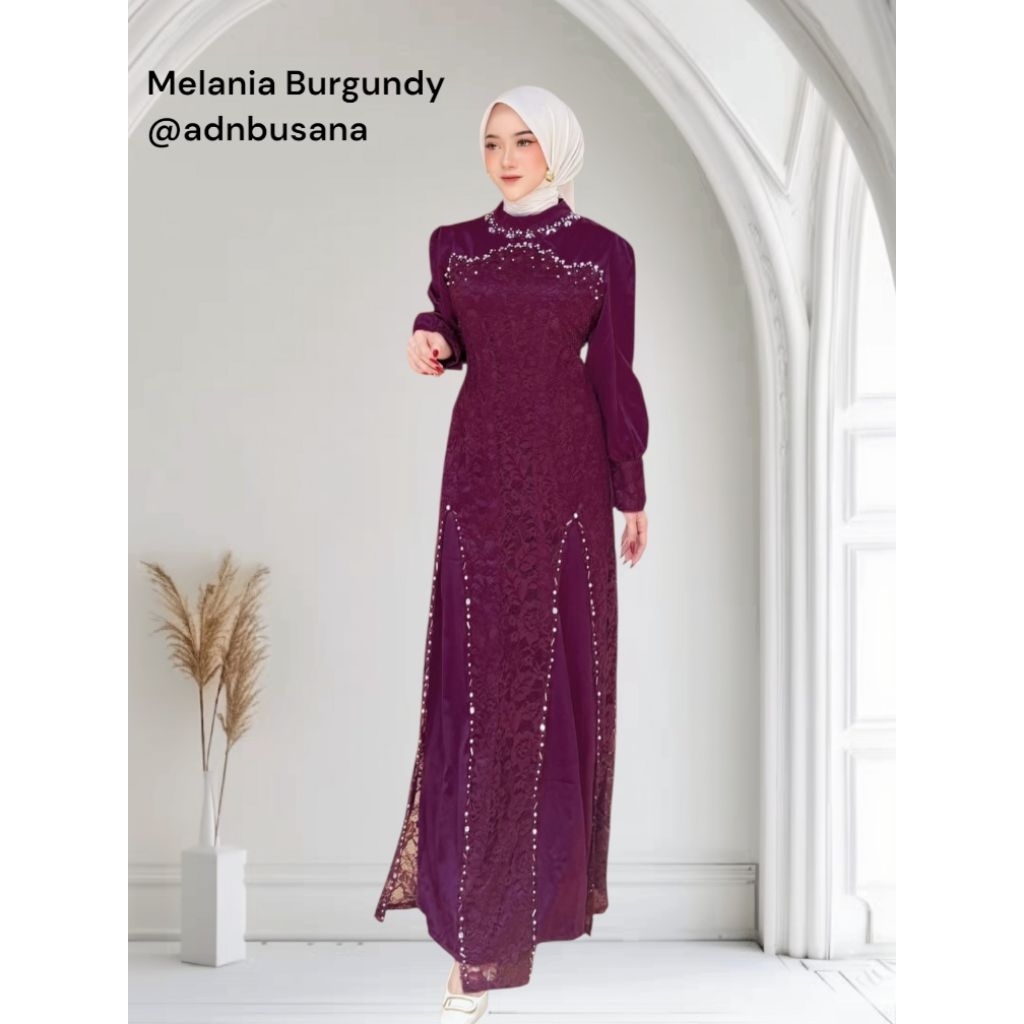MELANIA  - Dress gamis by adnbusana | Gamis pesta mewah | Baju kondangan wanita kekinian | Dress gam