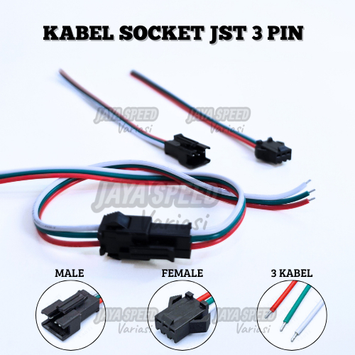 JS Kabel Socket  JST 3 PIN Male Female / Kabel Socket / Soket LED Strip
