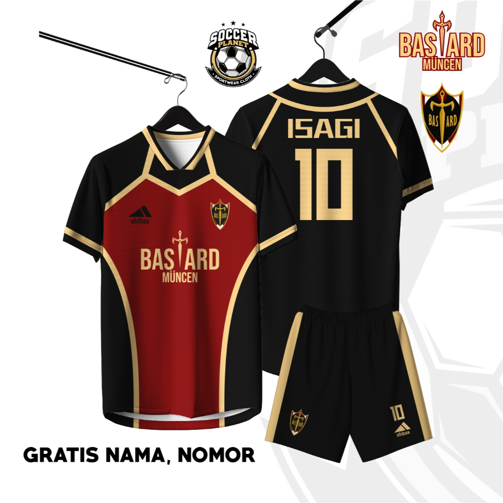 Jersey Anime BlueLock Bastard Munchen/ BlueLock Eleven/ Japan U 20 Full Printing Size Anak & Dewasa