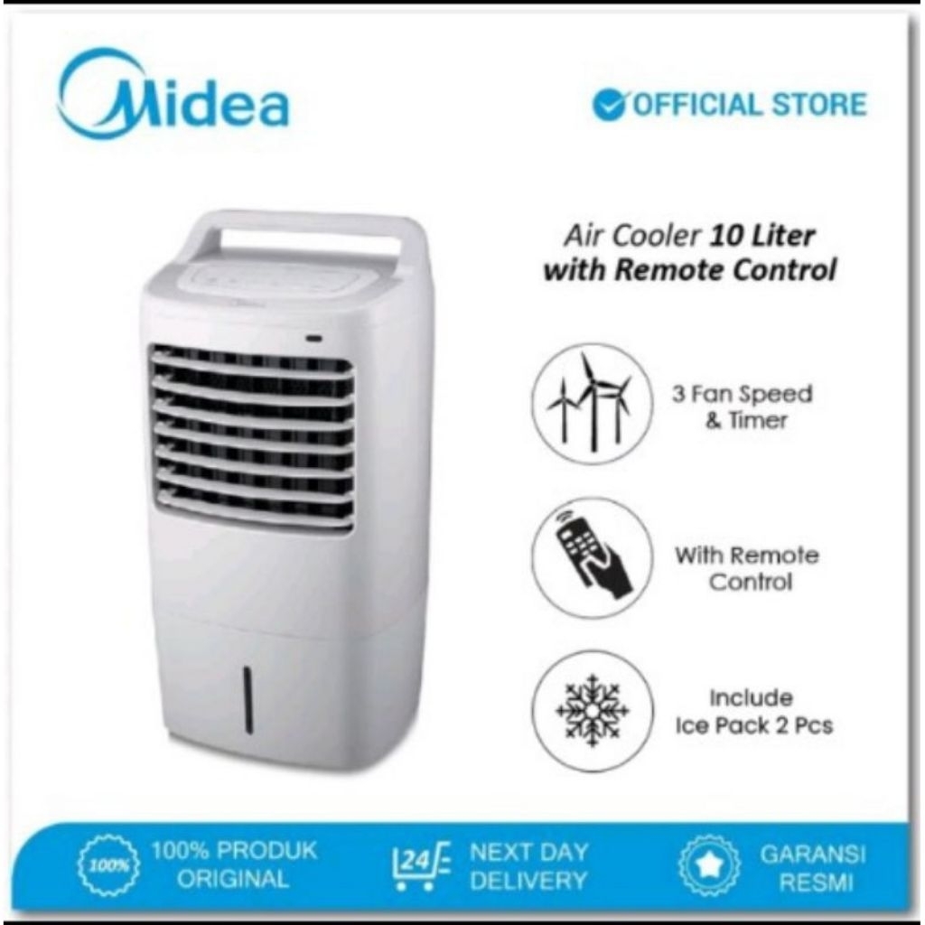 Midea Air Cooler AC120-16AR 10 Liter Portable 3 Mode Angin Remote