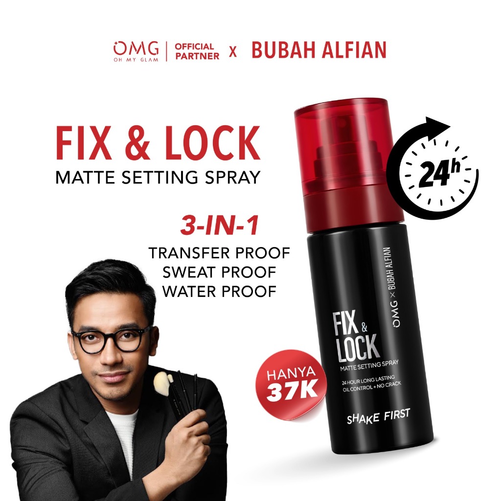 OMG OH MY GLAM Fix & Lock Matte Setting Spray 60 ml - 24 Jam Makeup Anti-Longsor