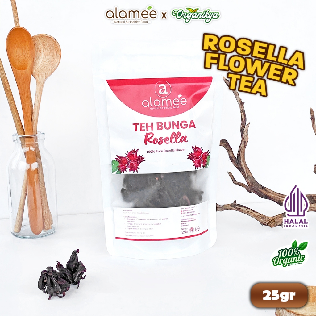 

Teh Bunga Rosella Tea Siap Saji Seduh Sehat 25gr Organic Organik Herbal Alami Teh Seduh organikya