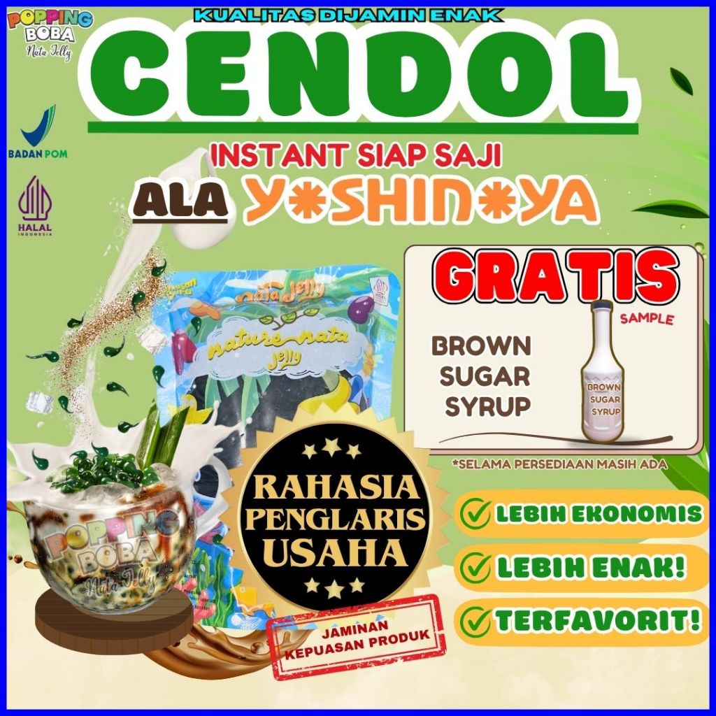 

JellyCendolKecebongAlaYoshinoyaPerpaduan BONSOY Susu UHT Original - Jelly Cendol Kecebong 500 Gram | Cocok Untuk Semua Jenis Minuman