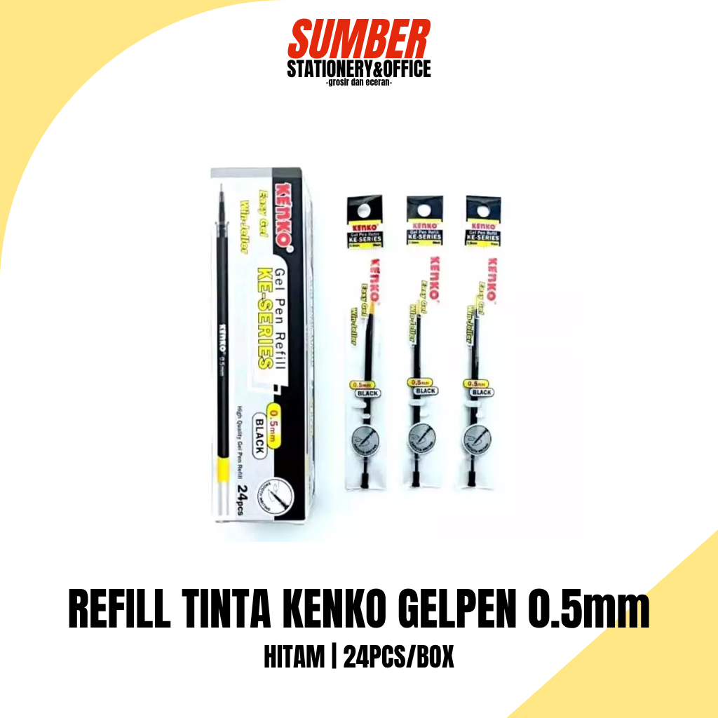 

24 PCS - REFILL TINTA PULPEN KENKO EASY GEL 0.5MM / ISI ULANG TINTA PEN KENKO EASY GEL 0.5MM / REFILL PENA KENKO EASY GEL 0.5MM / Refill Tinta Kenko