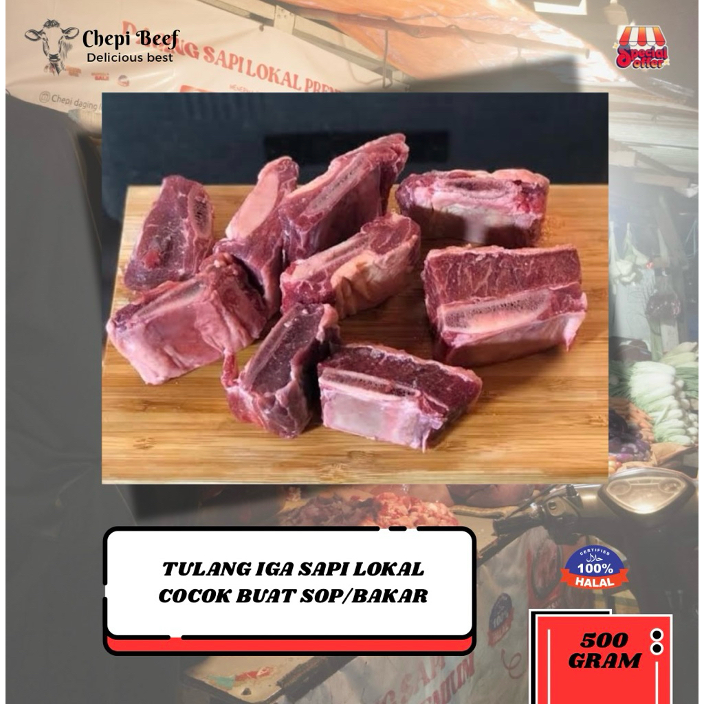 

Tulang iga sapi lokal /500gram cocok buat sop/bakar