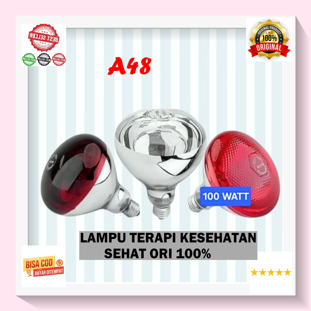 A48 LAMPU TERAPI PENYEMBUH SEHAT Bohlam Infra RED Merah FISIOTHERAPY Kesehatan Lampu terapi 100 W in