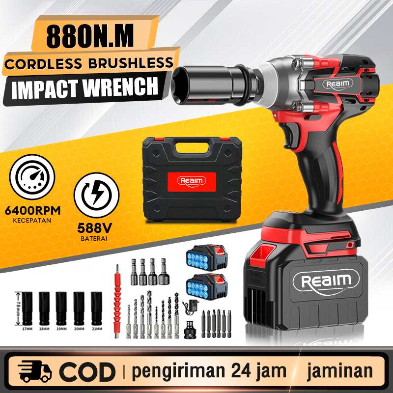 588V Impact Wrench Cordless Brushless Impact Baterai  Mesin Bor Impact Baterai Bor Baterai Drill Imp