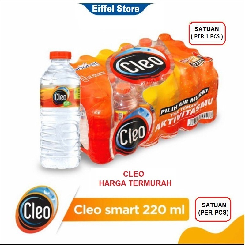 

Air Mineral CLEO 220 ml / CLEO botol mini / CLEO mini 220ml Satuan per pcs (CLEO Murah, CLEO Grosir)