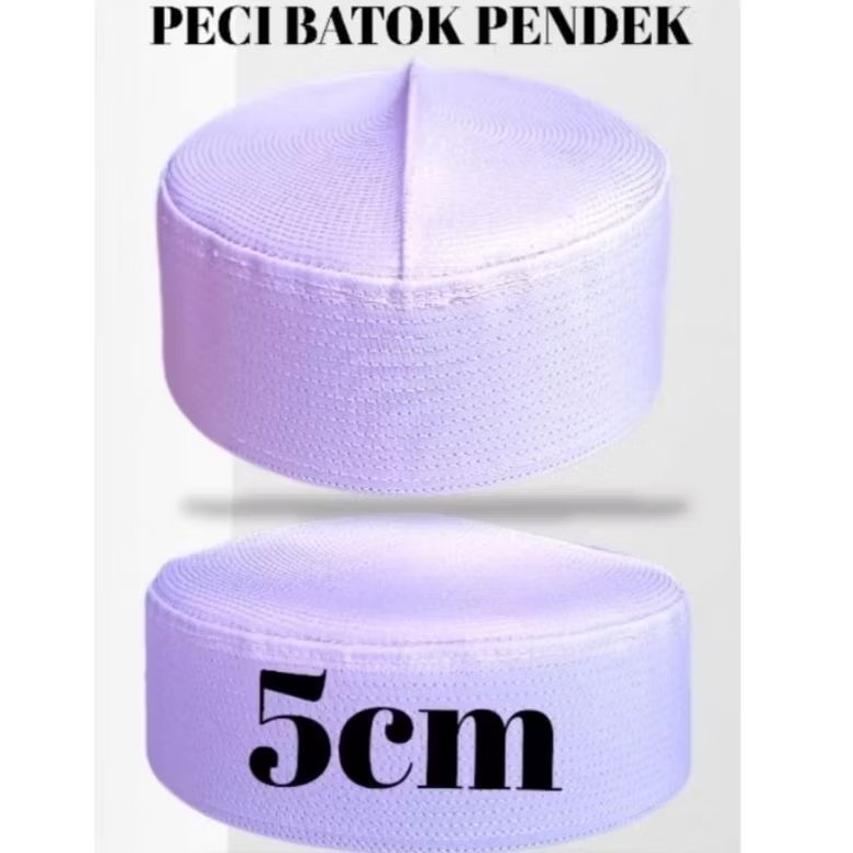 Peci Batok Putih 5cm Pendek 3 Jari Bahan Tebal
