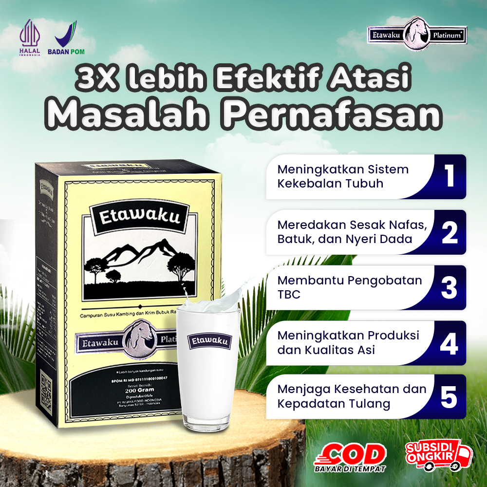 

ETAWAKU Platinum Susu Kambing Solusi Masalah Pernafasan Asma Bronkhitis ORIGINAL