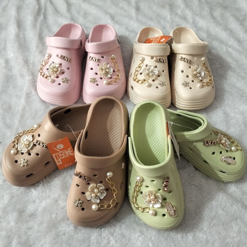 Sandal Baim tutup fashion Merek GOSOME 637M Bunga  / sandal kodok Wanita murah meriah PROMO