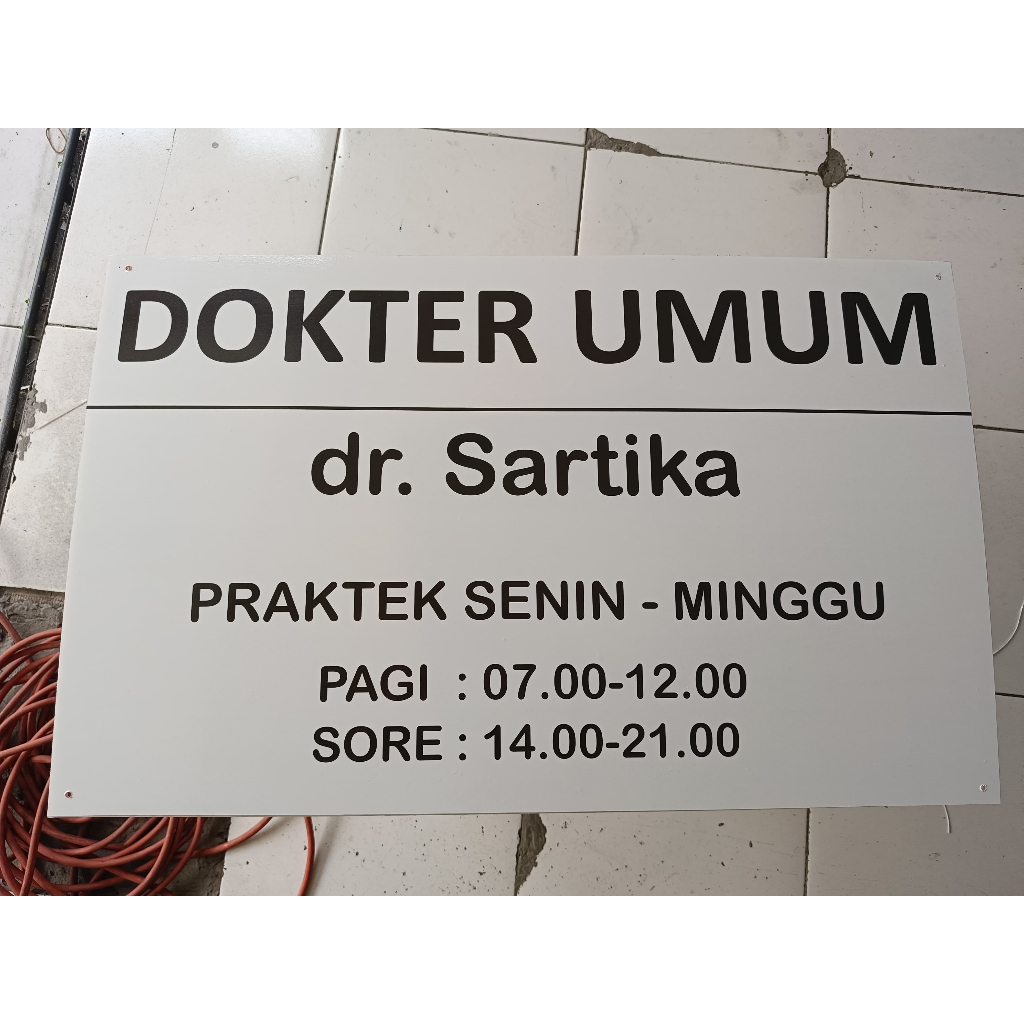 

Costum papan nama Berbagai ukuran ( DOKTER UMUM )