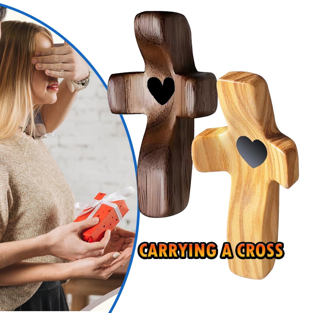 Salib benediktus kecil Kayu Doa Tangan (Handheld Cross for Praying)