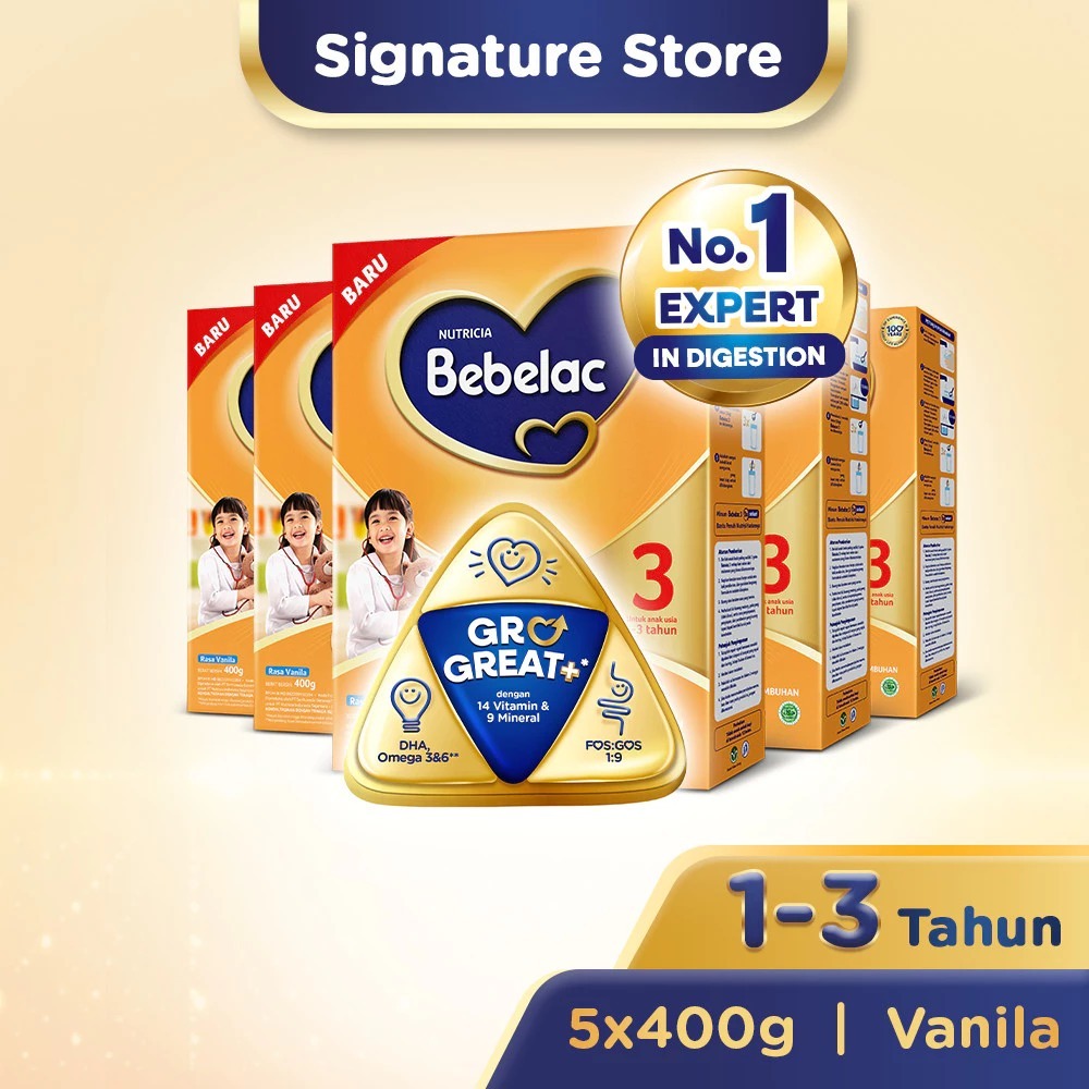 

Bebelac 3 Vanila Susu Pertumbuhan Bubuk 400g x 5