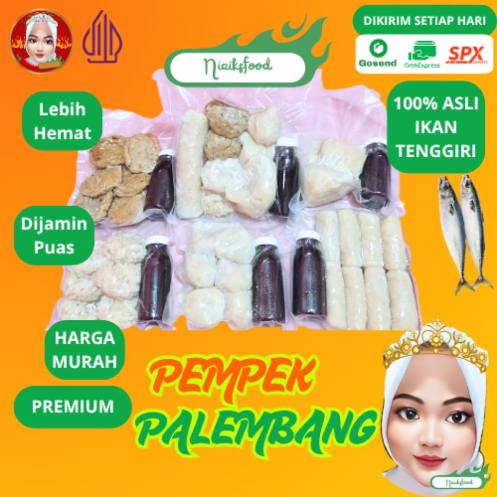 

5 Pcs PAKET HEMAT MIX Pempek Palembang Asli / Pempek Telor / Pempek Kulit / Pempek Lenjer Pendek / Pempek Keriting / Ikan Asli / Murah / Super Premium