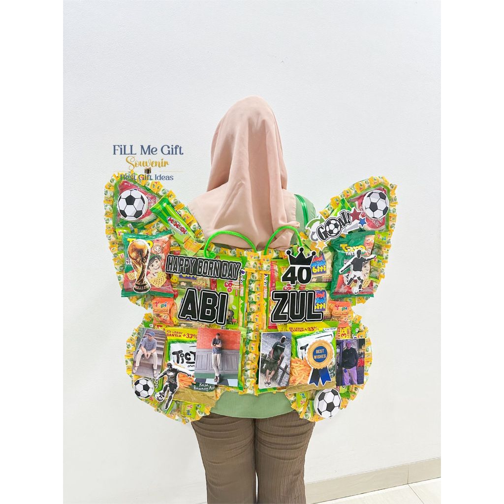 

BJ - Snack Kupu - Kupu Hijau Bertema Ulang Tahun / Kado Birthday/ Wisuda / Anniversary