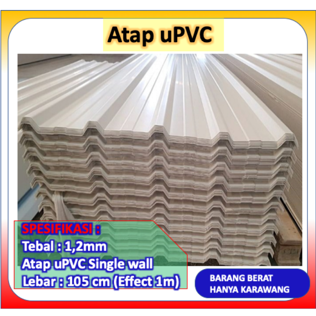 ALDERON atap uPVC single layer lebar 1 meter warna putih