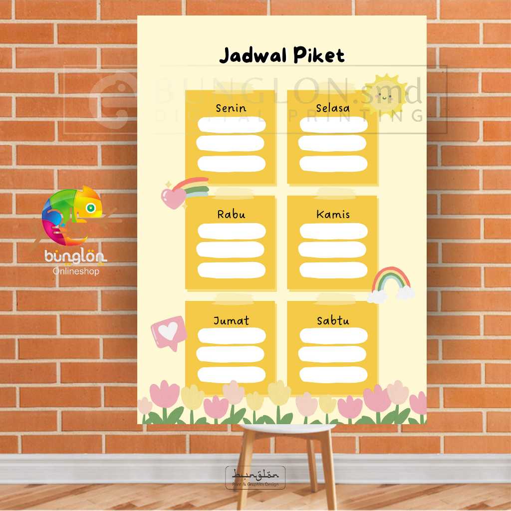 

Poster Jadwal Piket model kuning