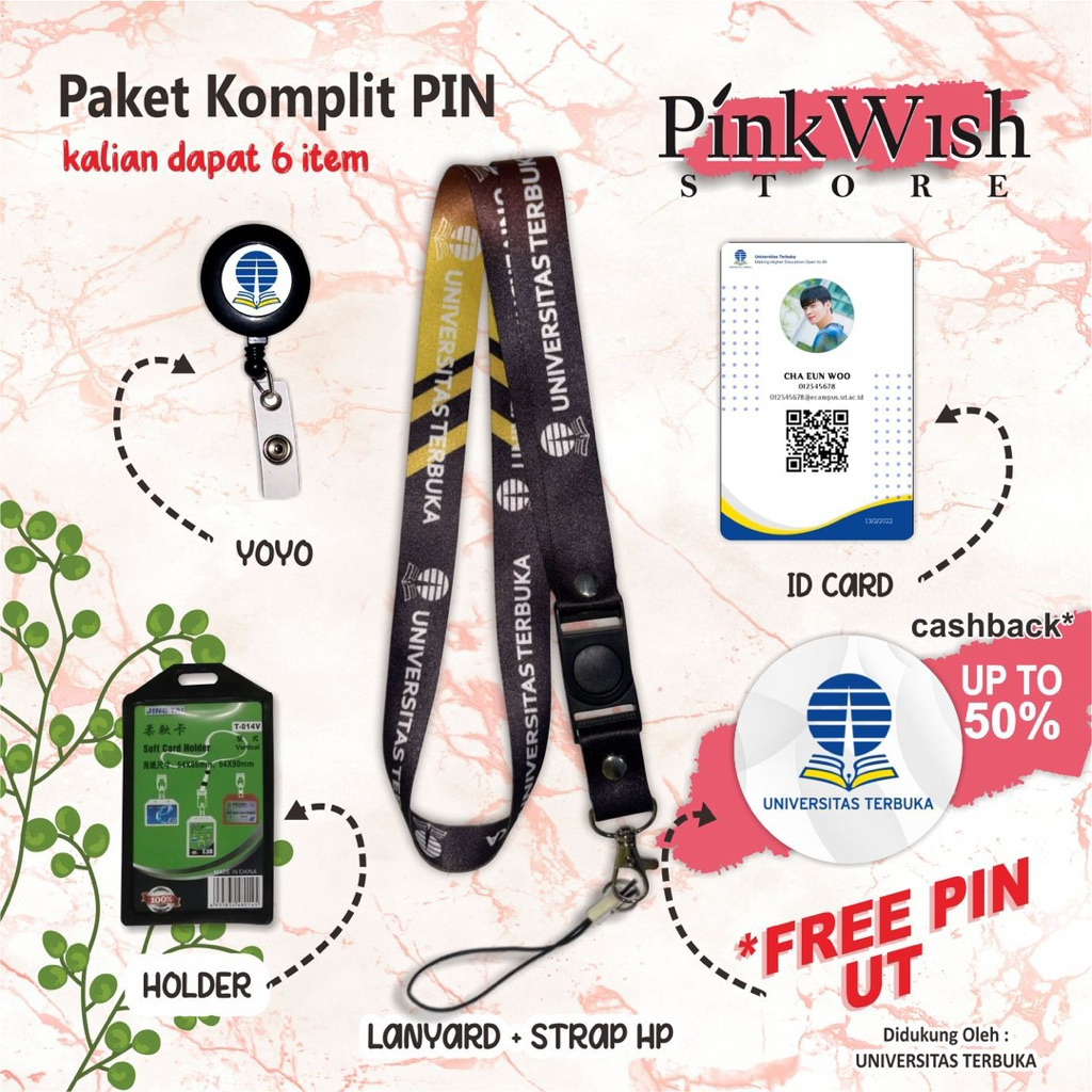 

Lanyard UT hitam kuning / Tali idcard UNIV TERBUKA hitam kuning [Ready stock] Termurah