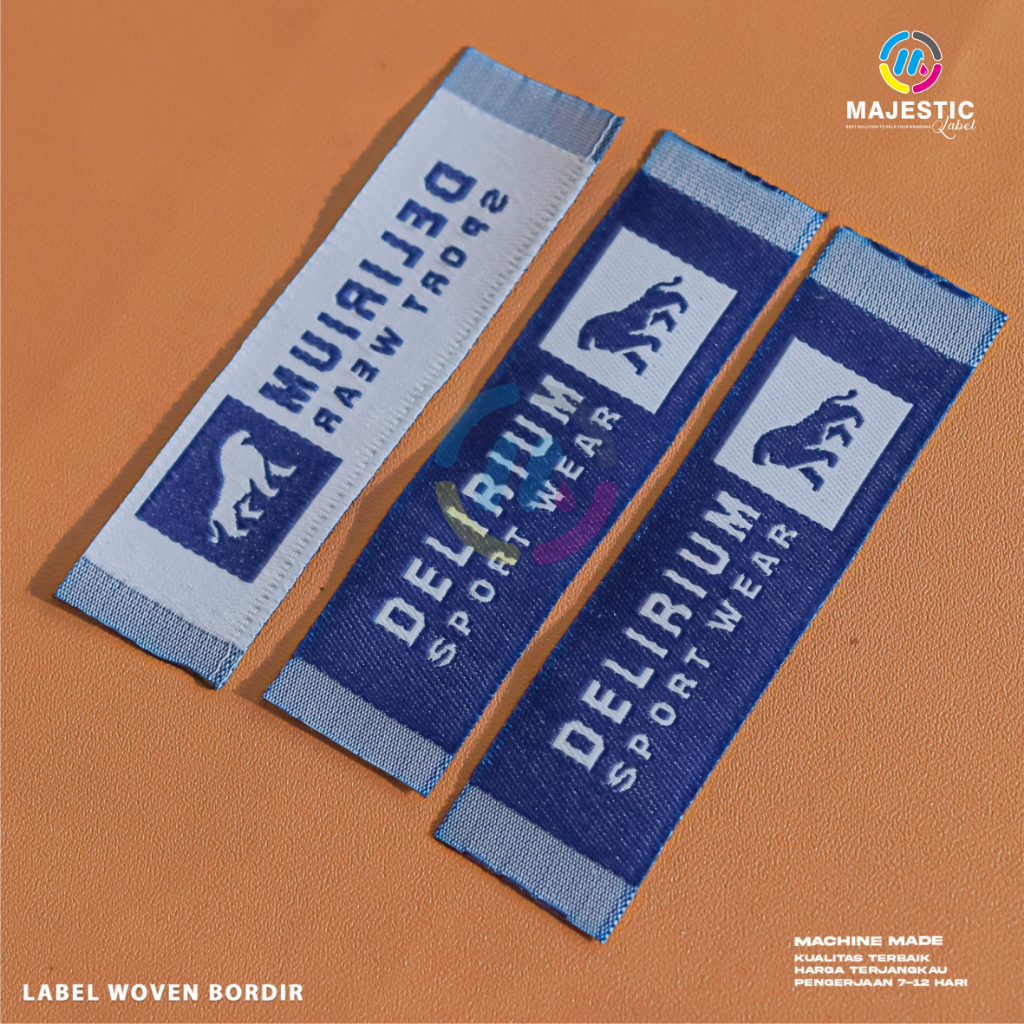 label baju bordir / woven damask Custom Laskar Label