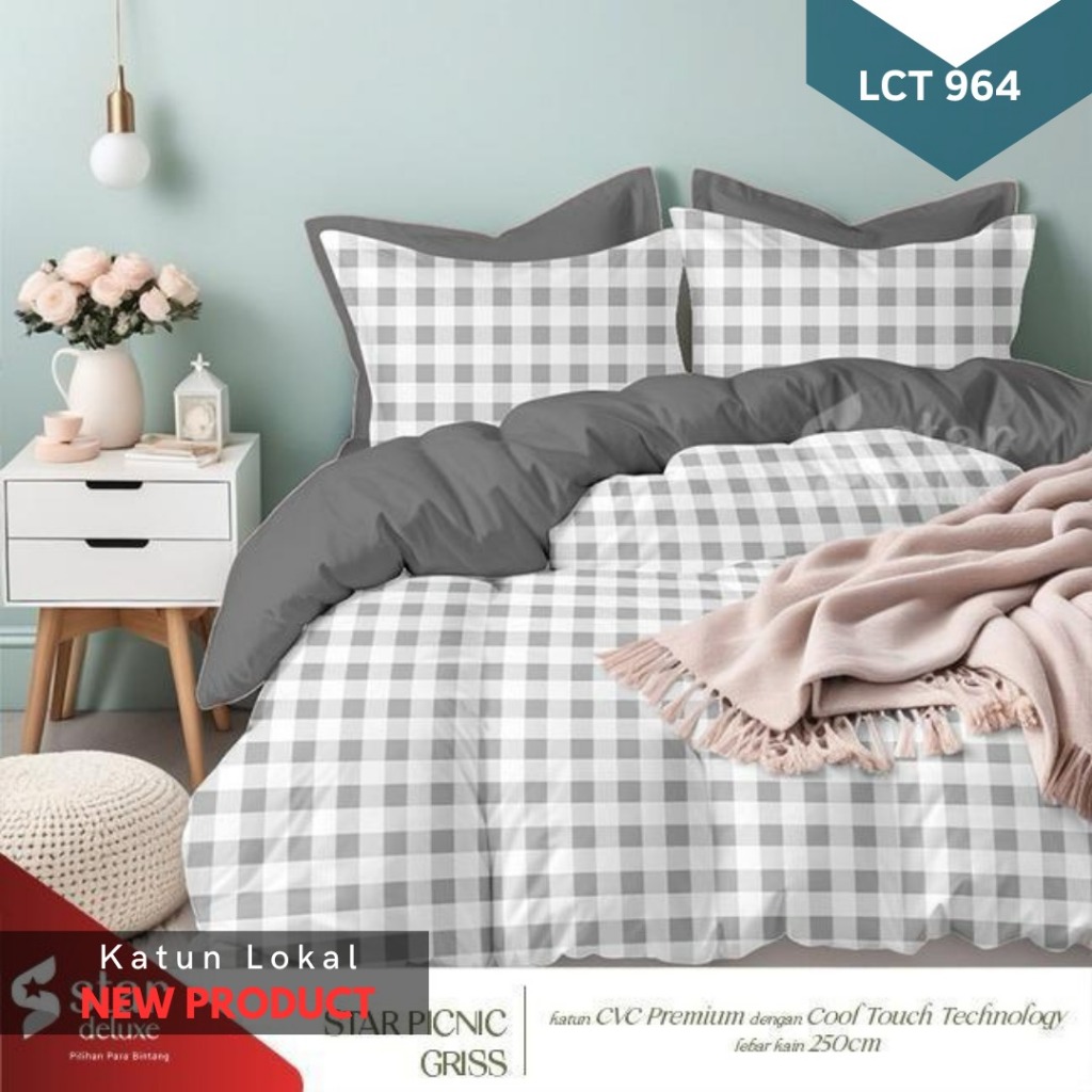 Sprei Set KATUN (180|160|200) - Star Picnic by Esther Collection seprai seprei bedcover sarung banta