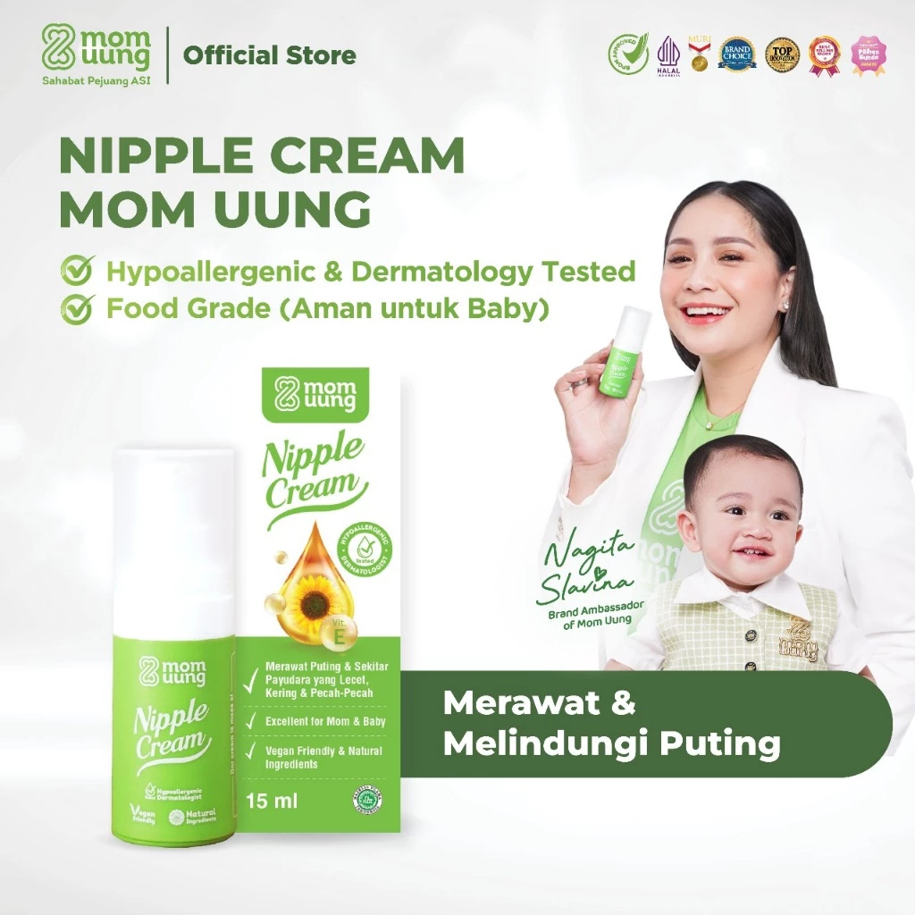 Nipple Cream MOM UUNG - Krim Puting Lecet - Food Grade Aman Untuk Bayi - Halal BPOM
