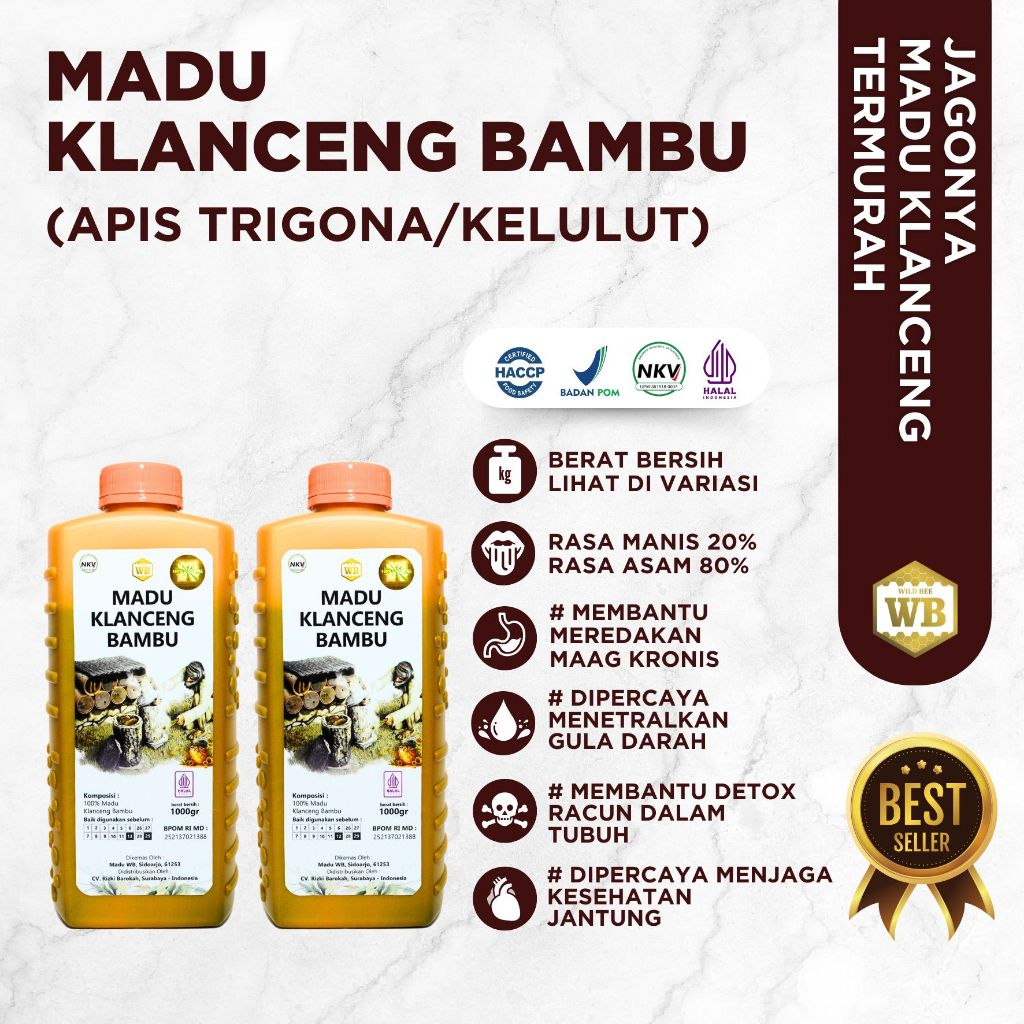 

WB Wild Bee - Paket Hemat Bundling 2 Pcs Madu Klanceng Bambu / Lebah Apis Trigona - Wild Bee - Beli 10 Gratis 1