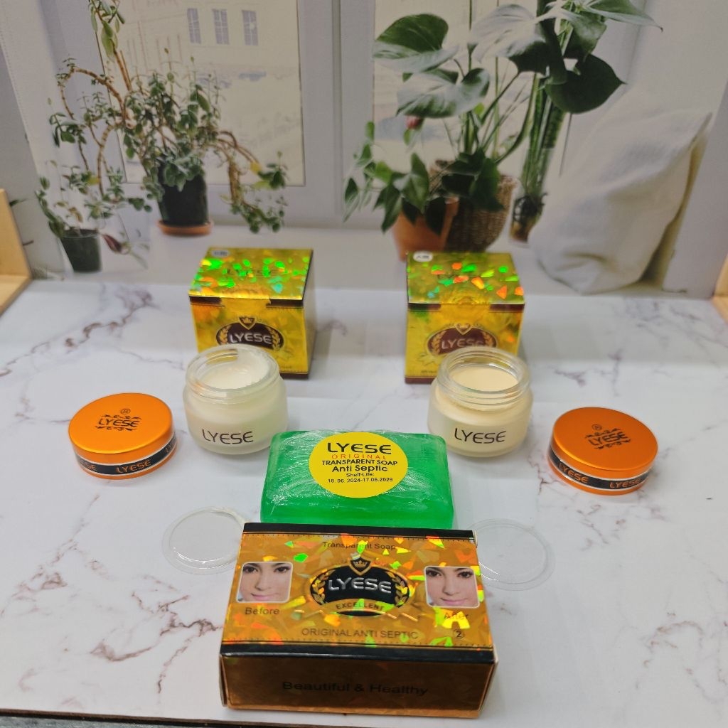 CREAM LYESE SET PLUS ANTISEPTIK SOAP, LYESE PAKET PLUS SABUN HIJAU, LYESSE SET