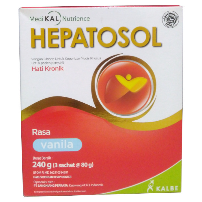 

Hepatosol Per Sachet Nutrisi Khusus Pasien Hati Kronik