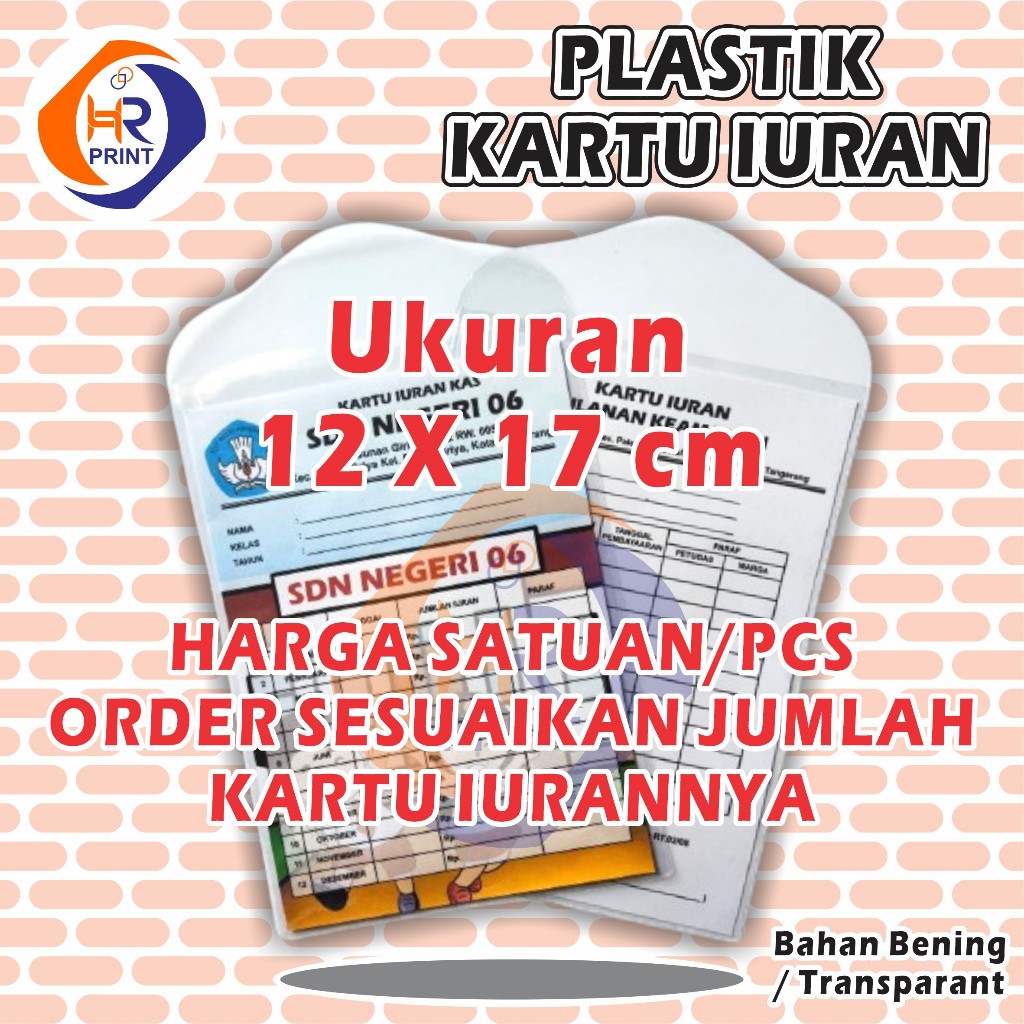 

Plastik Kartu Iuran 12 X 17 CM
