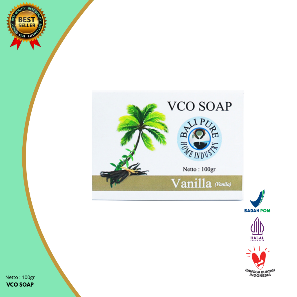 Bali Pure  VCO Soap (Sabun) Vanilla Bali pure 100 gr Perawatan Kulit yang Lebih Halus, Cerah dan Wan