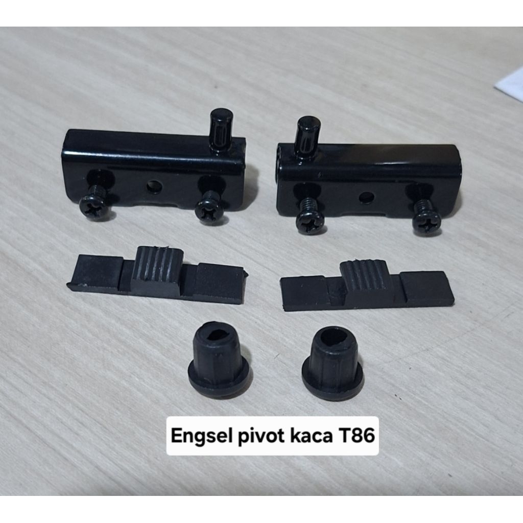 Engsel kaca jepit T86 hitam / engsel pivot kaca 5mm