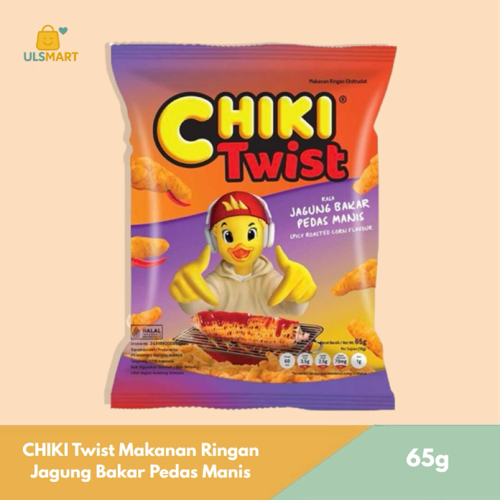 

CHIKI Twist Makanan Ringan Jagung Bakar Pedas Manis 65 g